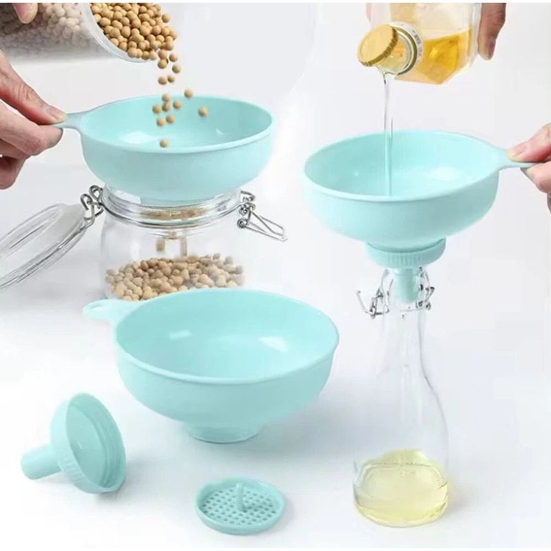 Wide Mouth Kitchen Funnel Jar Filler Strainer Spout For Canning Mason Jars 6