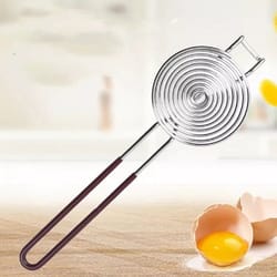 stainless steel egg separator and yolk white sifter tool for baking and cooking