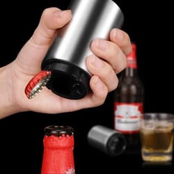 stainless steel automatic push-down bottle opener beer & soda cap remover for effortless enjoyment