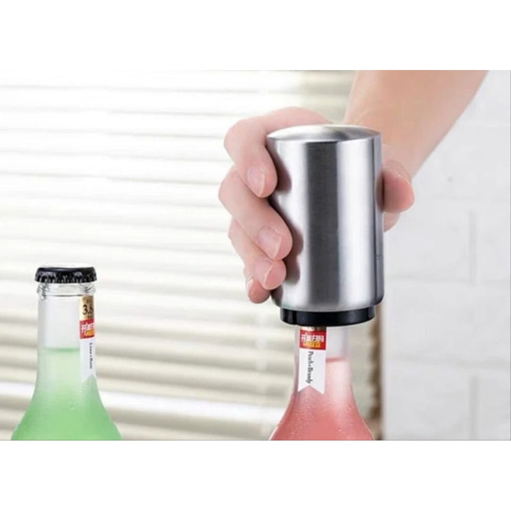 Stainless Steel Automatic PushDown Bottle Opener Beer Soda Cap Remover For Effortless Enjoyment 1