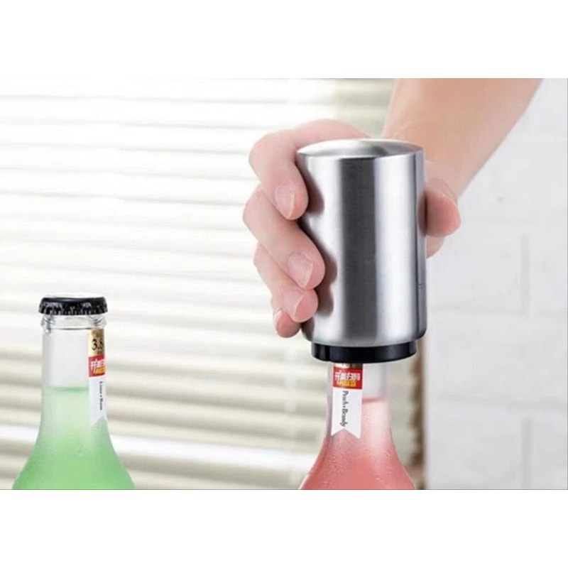 Stainless Steel Automatic PushDown Bottle Opener Beer Soda Cap Remover For Effortless Enjoyment 1