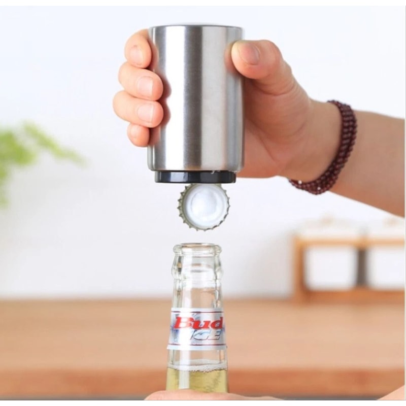 Stainless Steel Automatic PushDown Bottle Opener Beer Soda Cap Remover For Effortless Enjoyment 7