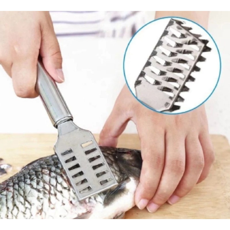 Stainless Steel Fish Scaler Brush Fish Scale Scraper Tool For Seafood Cleaning 0