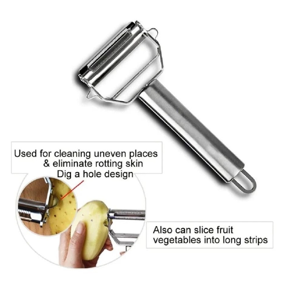 Premium Stainless Steel Peeler Julienne Slicer Dual Blade Fruit And Vegetable Cutter Tool 2