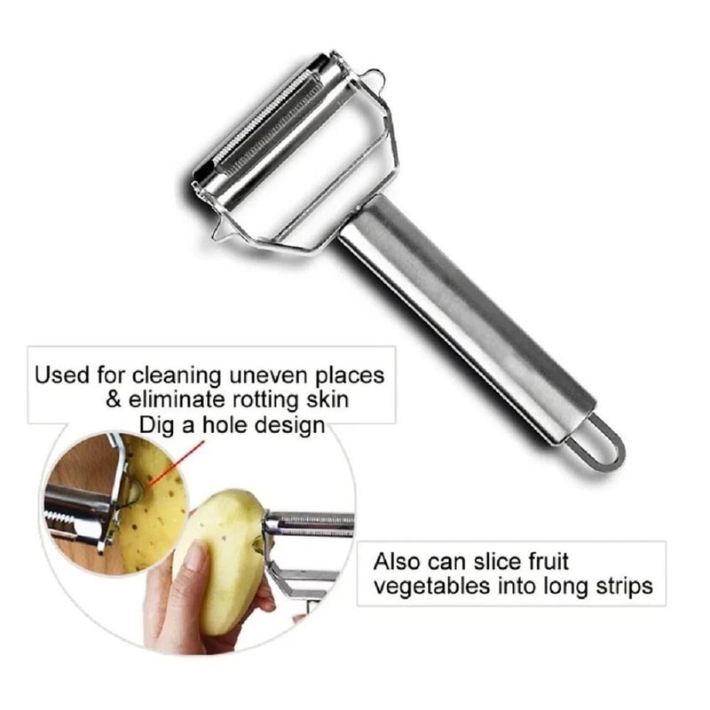Premium Stainless Steel Peeler Julienne Slicer Dual Blade Fruit And Vegetable Cutter Tool 2