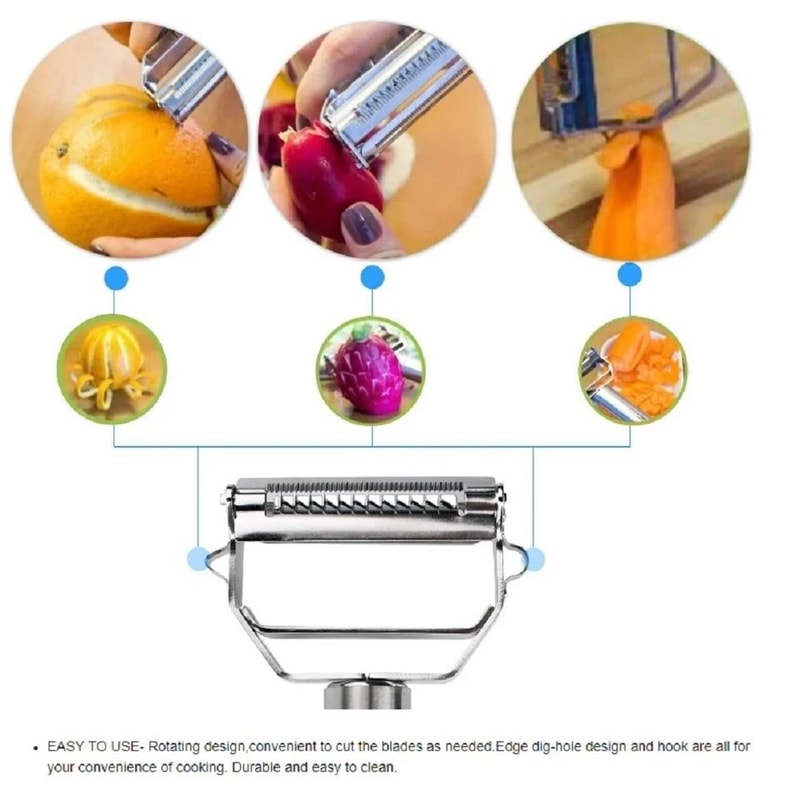 Premium Stainless Steel Peeler Julienne Slicer Dual Blade Fruit And Vegetable Cutter Tool 6