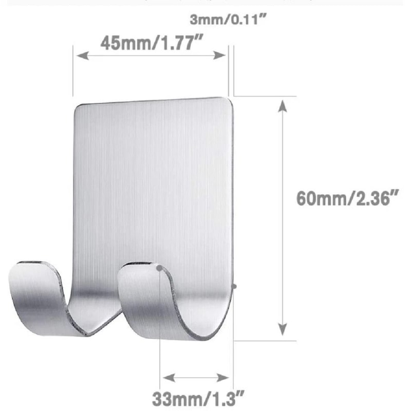 Stainless Steel Razor Holder Hooks Adhesive Wall Mount Bathroom Organizers 2