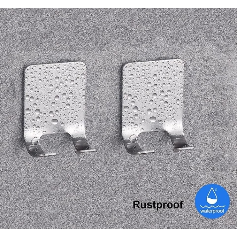 Stainless Steel Razor Holder Hooks Adhesive Wall Mount Bathroom Organizers 5