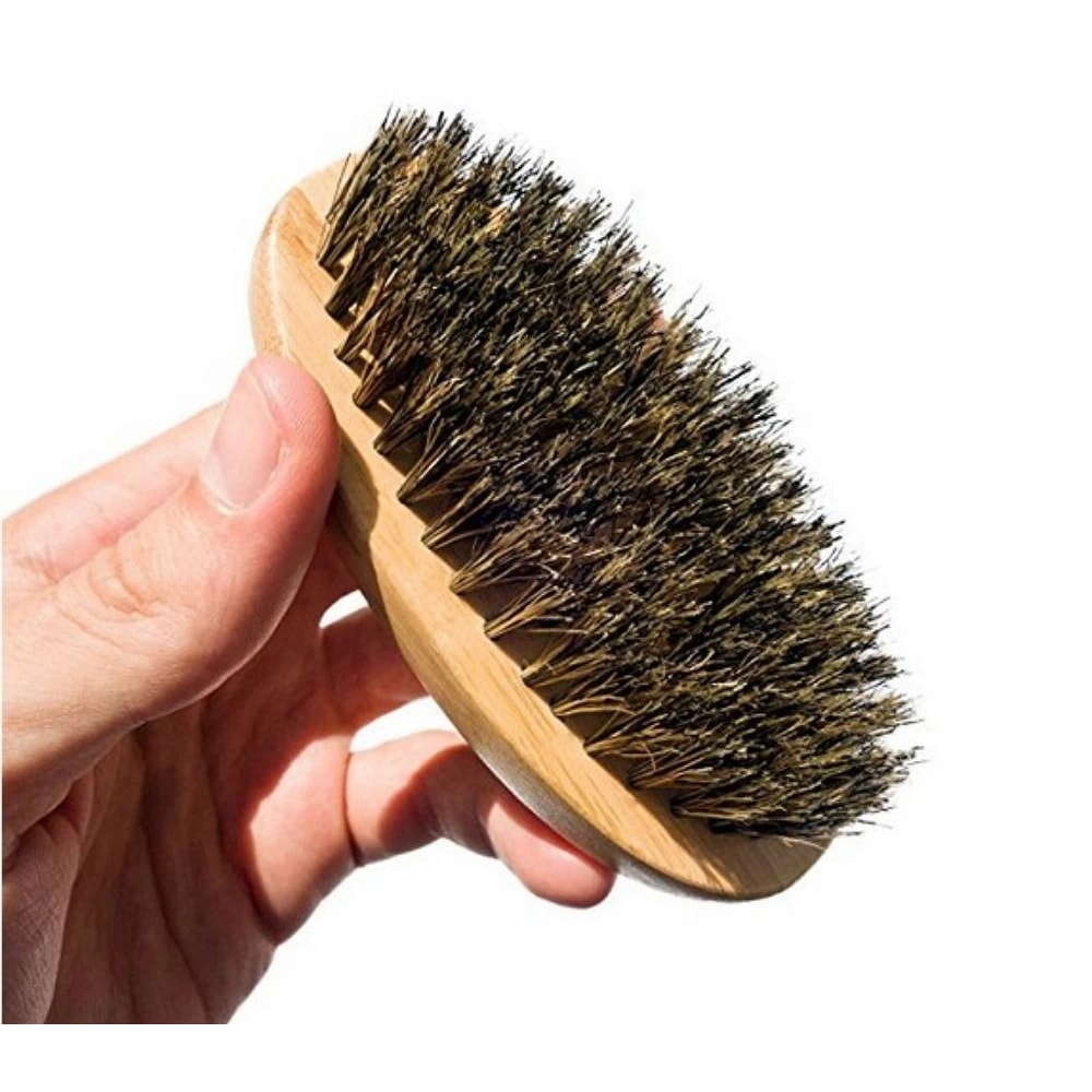 Soft Boar Bristle Beard Brush Mustache Grooming With Wooden Handle 0