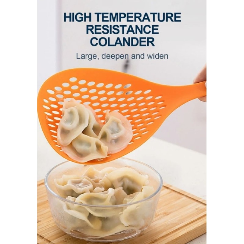 Long Handle Scoop Colander Set Kitchen Strainers For Draining Pasta Vegetables More 2