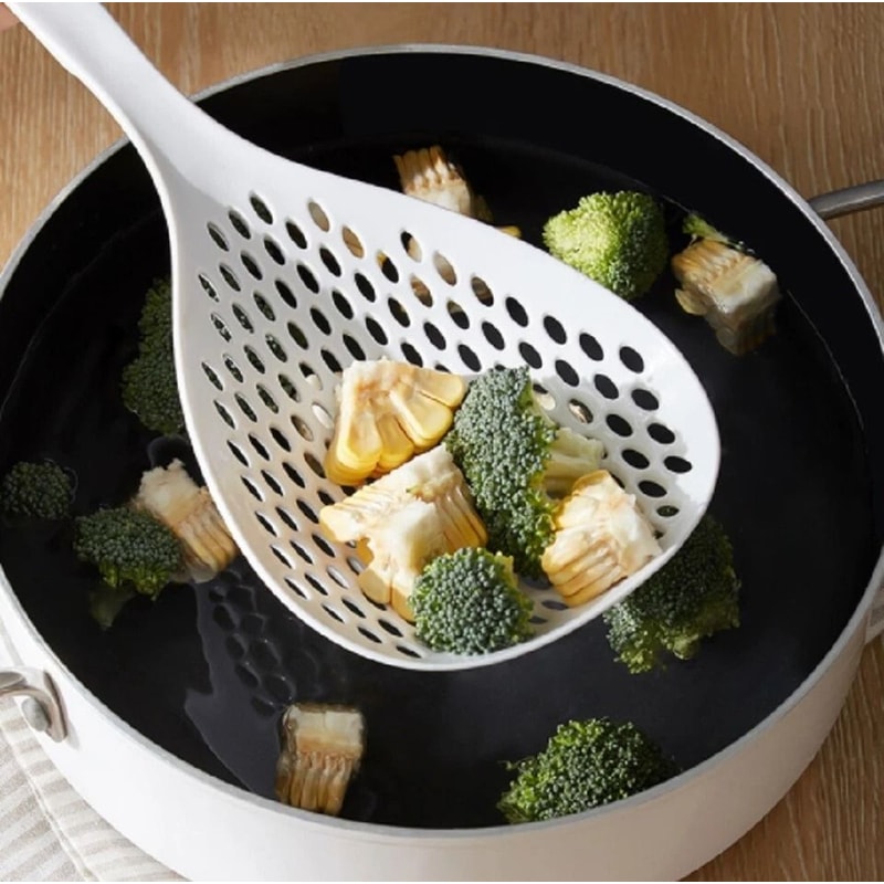 Long Handle Scoop Colander Set Kitchen Strainers For Draining Pasta Vegetables More 3