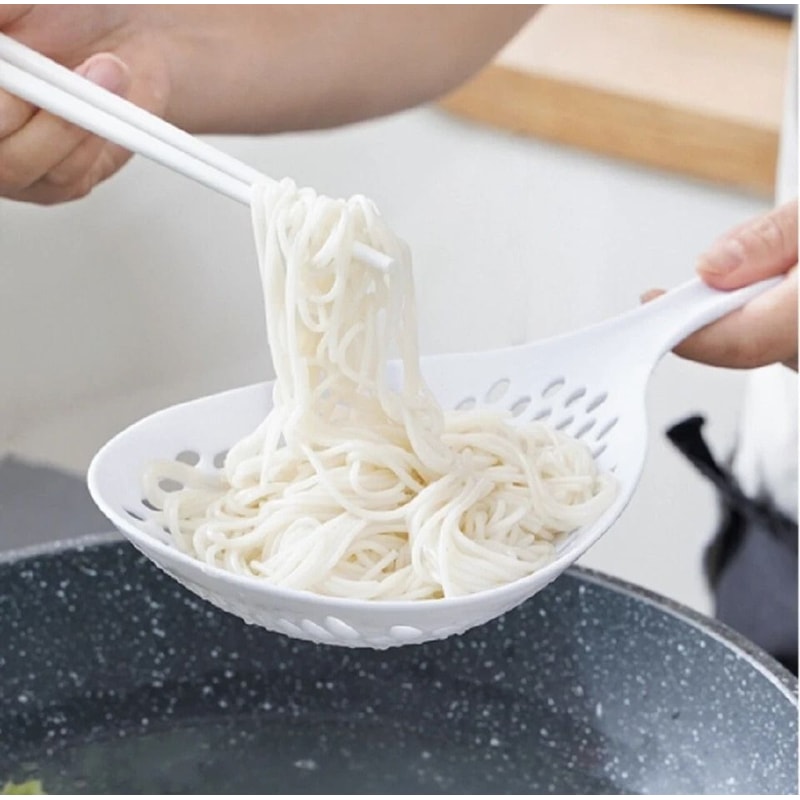 Long Handle Scoop Colander Set Kitchen Strainers For Draining Pasta Vegetables More 4