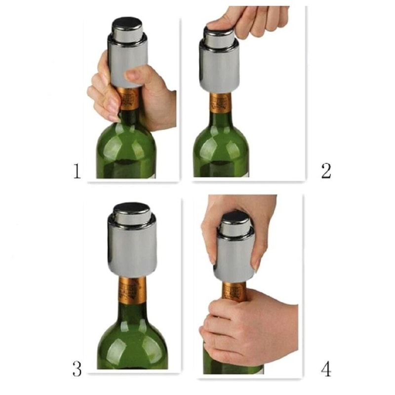 Wine Bottle Stopper Vacuum Seal Freshness Preserver LeakProof Airless Plug 4