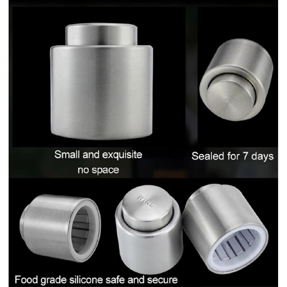 Wine Bottle Stopper Vacuum Seal Freshness Preserver LeakProof Airless Plug 5