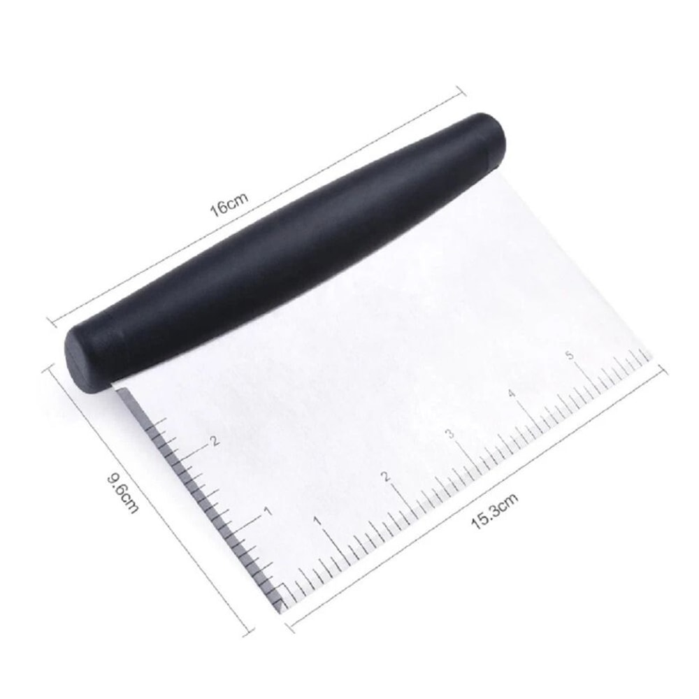 Professional Stainless Steel Bench Scraper Dough Cutter Tool With Measurement Scale For Baking Pi 3