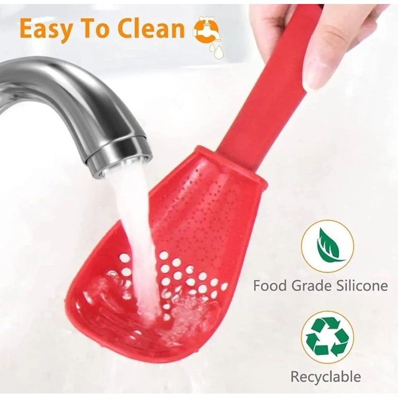 HeatResistant Skimmer Spoon Colander Scoop Set Cooking Strainers For Kitchen 3