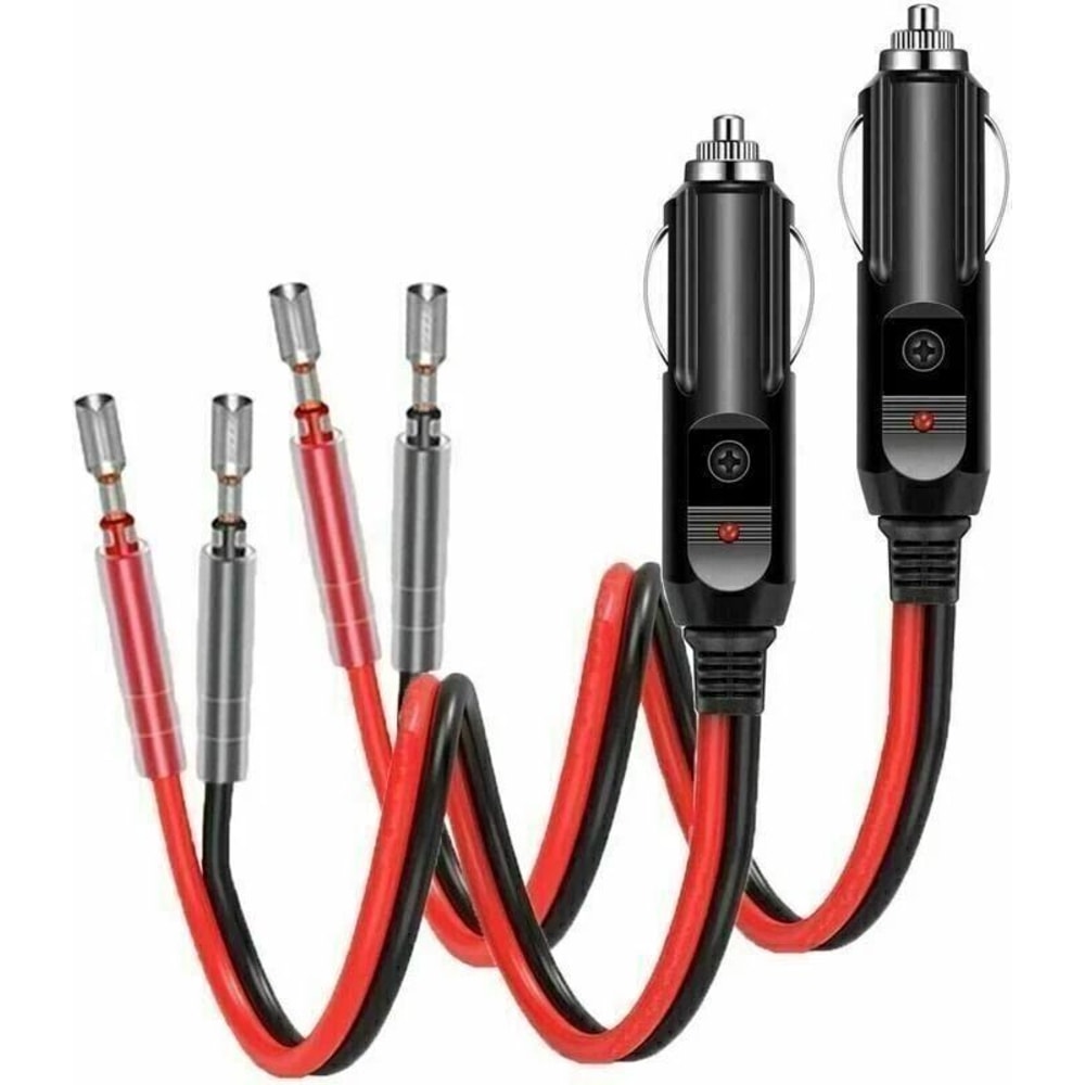 Fused LED Cigarette Lighter Male Plug Replacement With Power Indicator 0