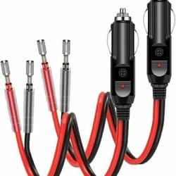 fused led cigarette lighter male plug replacement with power indicator