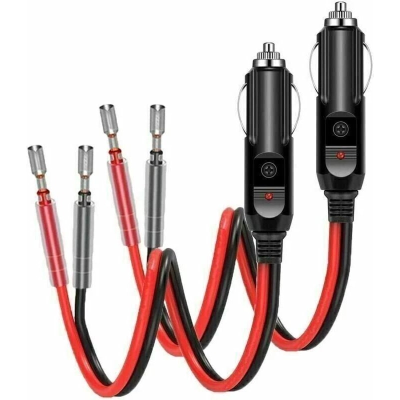 Fused LED Cigarette Lighter Male Plug Replacement With Power Indicator 0