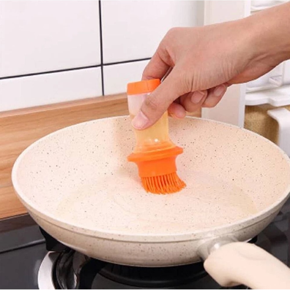 Silicone Oil Dispenser Brush MultiUse Basting Pastry Tool For Baking BBQ And Cooking 0