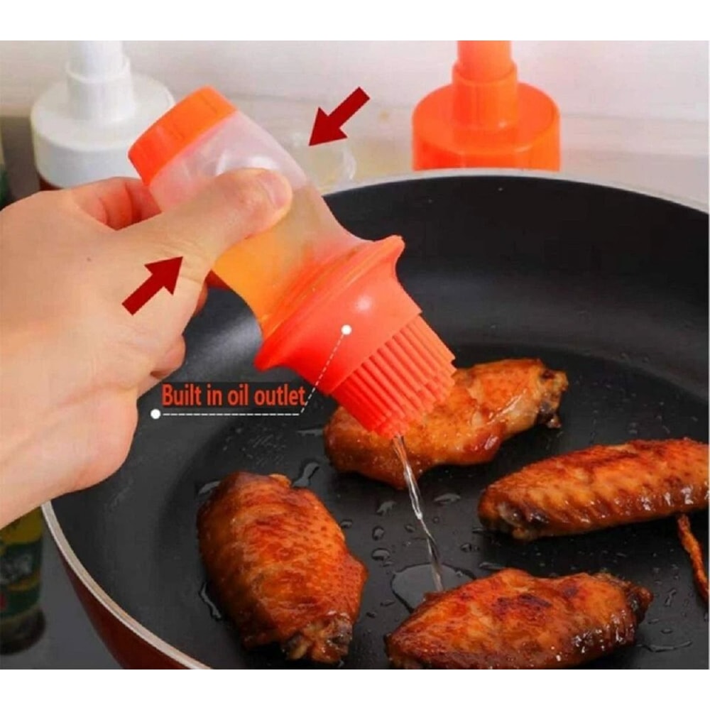 Silicone Oil Dispenser Brush MultiUse Basting Pastry Tool For Baking BBQ And Cooking 4