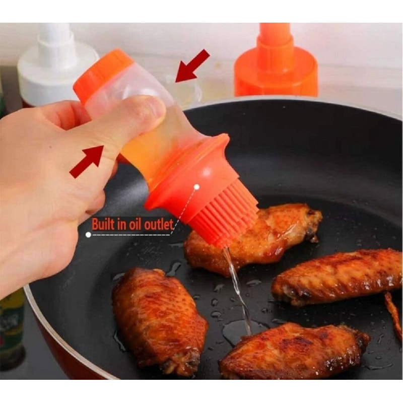 Silicone Oil Dispenser Brush MultiUse Basting Pastry Tool For Baking BBQ And Cooking 4