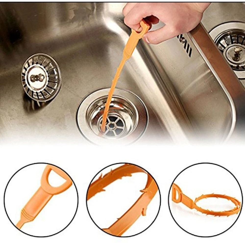 Hair Drain Clog Remover Snake Tool Set For Sink Shower Tub Cleaning 3