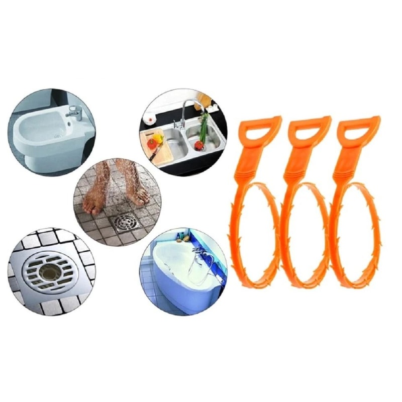 Hair Drain Clog Remover Snake Tool Set For Sink Shower Tub Cleaning 6