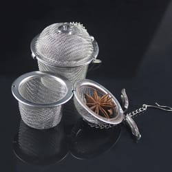 stainless steel tea infuser ball with lock chain mesh loose leaf herb strainer