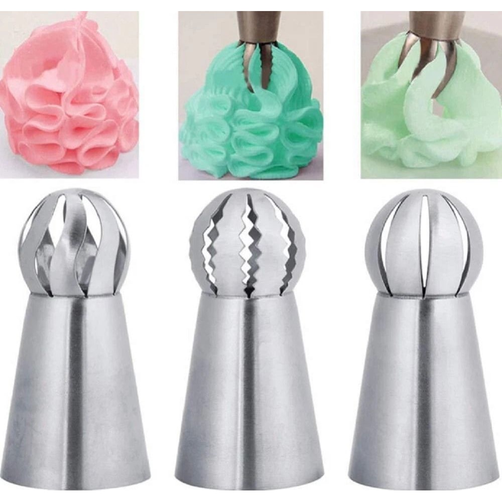 Piping Tips Set Ball Icing Nozzle Stainless Steel Pastry Tips 4