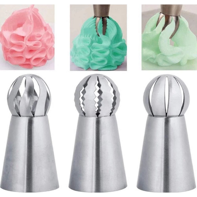 Piping Tips Set Ball Icing Nozzle Stainless Steel Pastry Tips 4