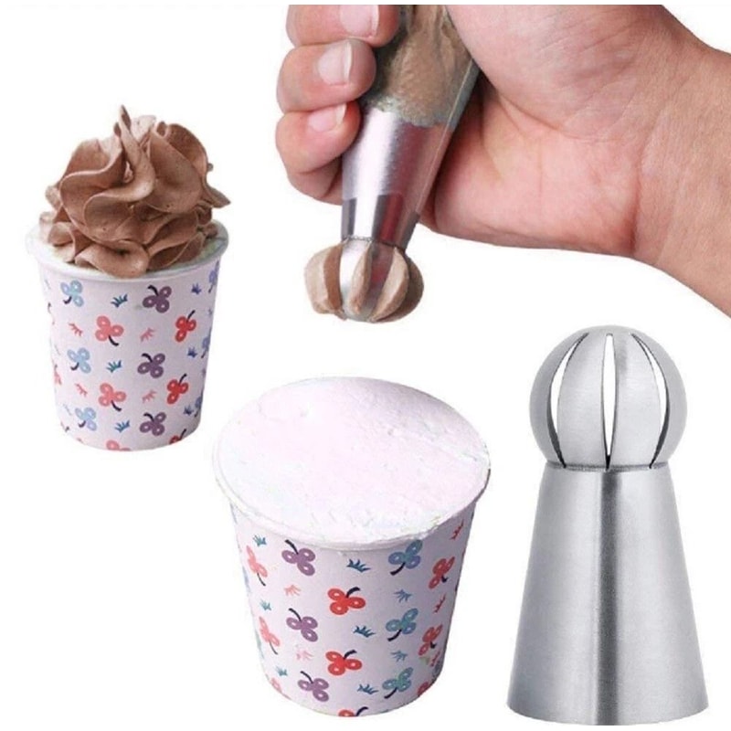 Piping Tips Set Ball Icing Nozzle Stainless Steel Pastry Tips 5