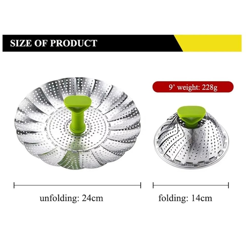 Expandable Vegetable Steamer Basket Stainless Steel Dumpling Steamer Insert For Pots 13