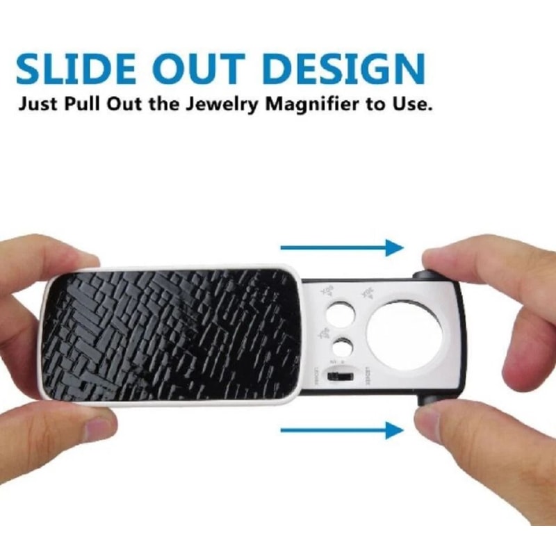 LED Jeweler Loupe Pocket Jewelry Magnifier For Coins Stamps Gems 1