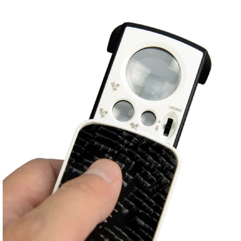 LED Jeweler Loupe Pocket Jewelry Magnifier For Coins Stamps Gems 0