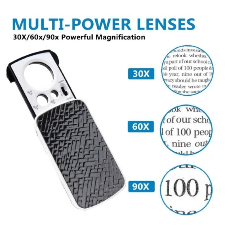 LED Jeweler Loupe Pocket Jewelry Magnifier For Coins Stamps Gems 5