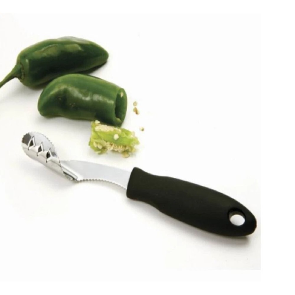 Stainless Steel Corer And Cutter Pepper Seed Remover Kitchen Prep Tool 2