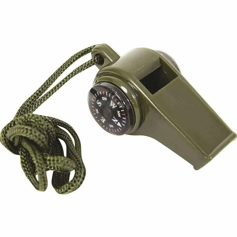 Survival Whistle With Compass Thermometer For Camping Hiking Emergency Gear 0