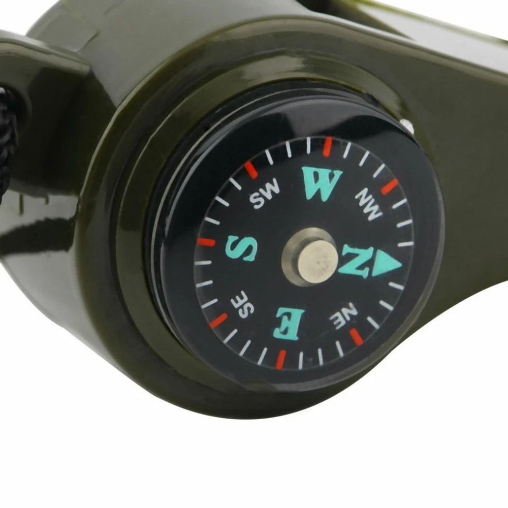 Survival Whistle With Compass Thermometer For Camping Hiking Emergency Gear 2