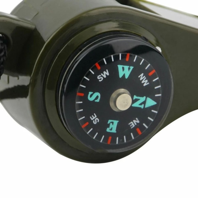 Survival Whistle With Compass Thermometer For Camping Hiking Emergency Gear 2