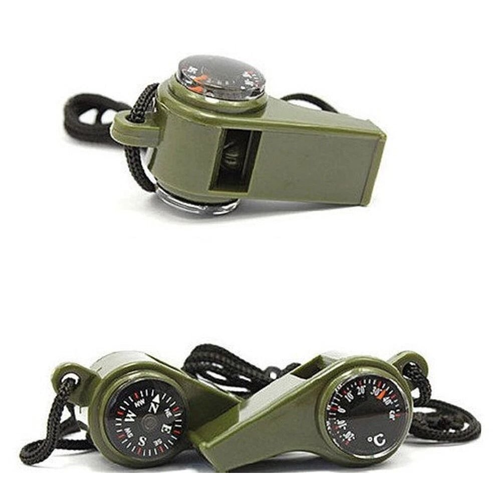 Survival Whistle With Compass Thermometer For Camping Hiking Emergency Gear 6