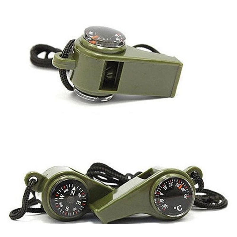 Survival Whistle With Compass Thermometer For Camping Hiking Emergency Gear 6