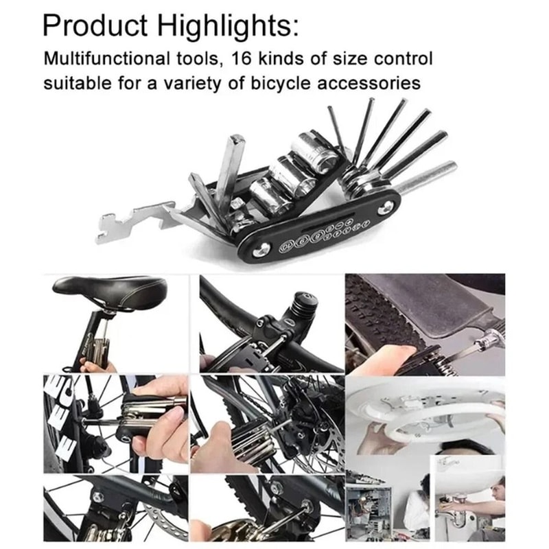 Bike Repair Tool Kit Portable Bicycle Multitool For Road And Mountain Bikes 6