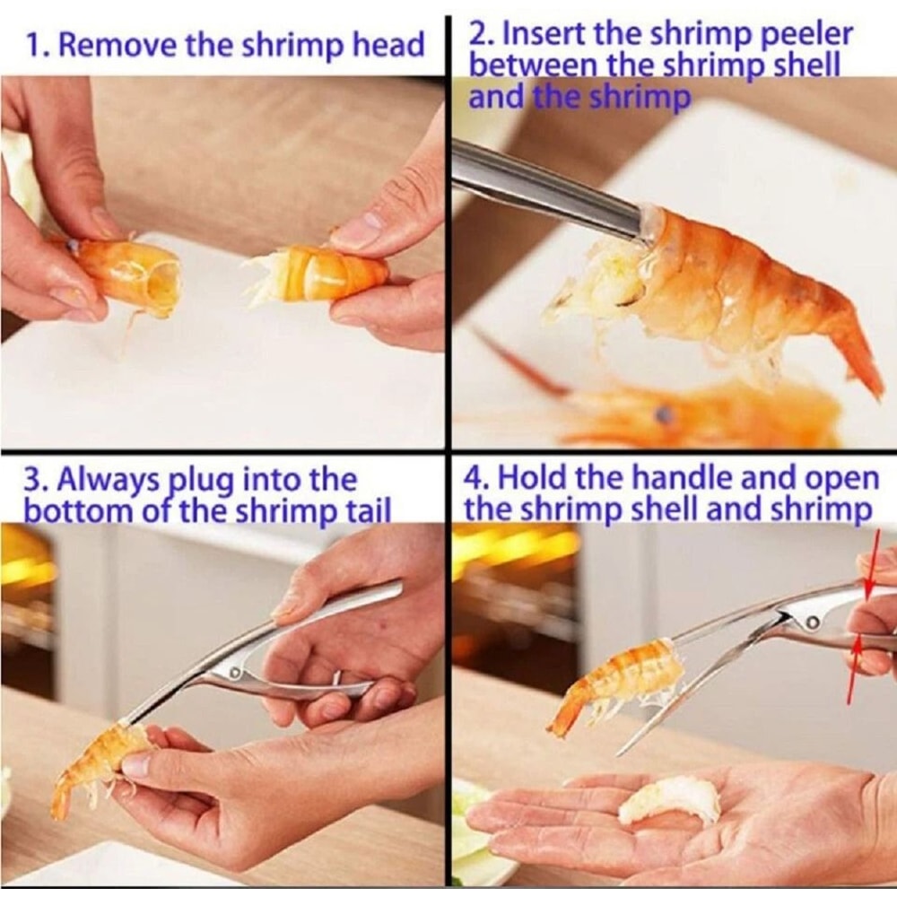 Stainless Steel Shrimp Deveiner Tool And Shrimp Peeler For Quick Seafood Prep 2