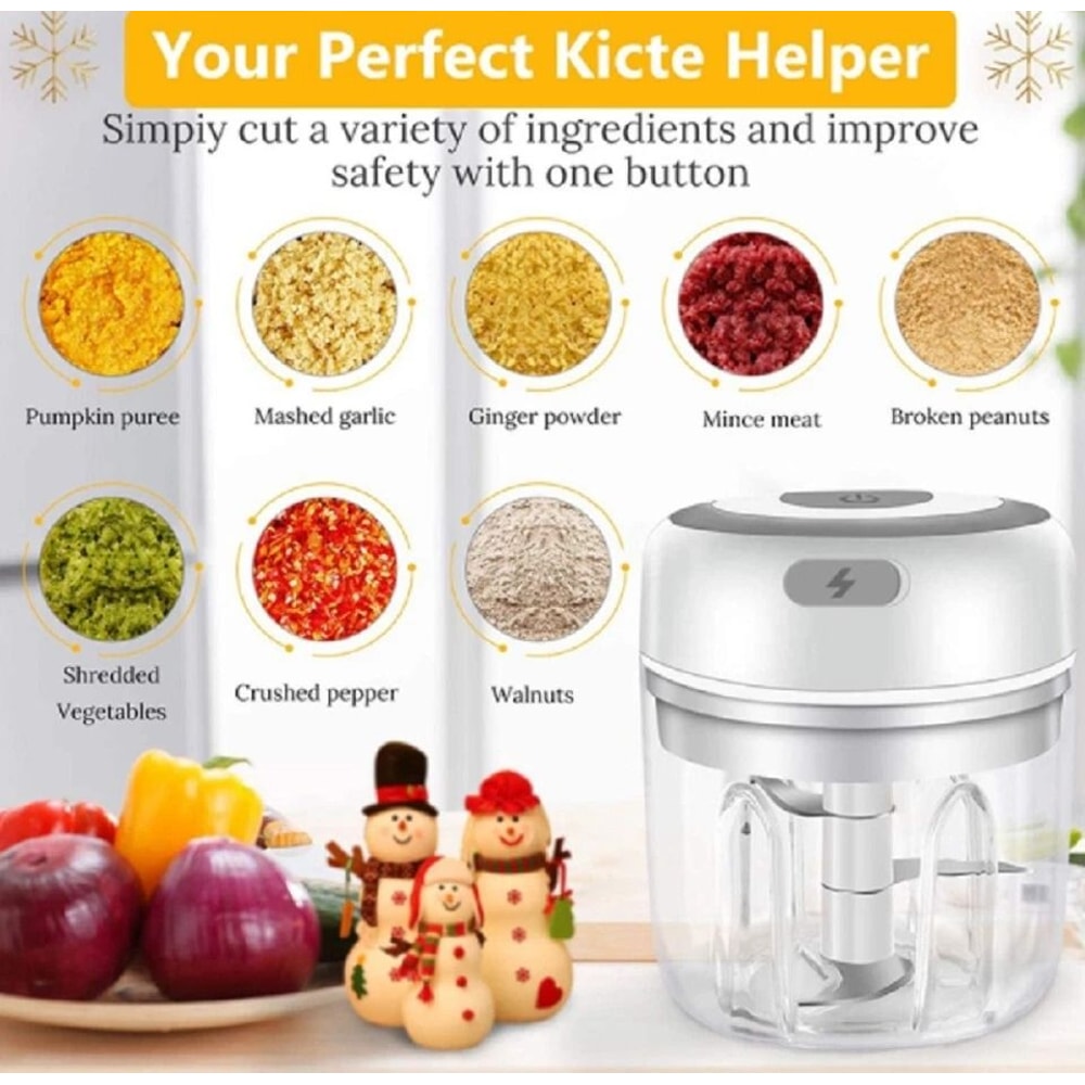 Mini Garlic Chopper Electric Food Processor For Garlic Onion Herbs 6