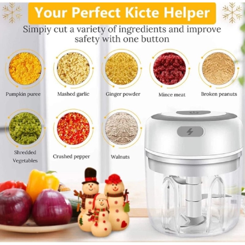 Mini Garlic Chopper Electric Food Processor For Garlic Onion Herbs 6