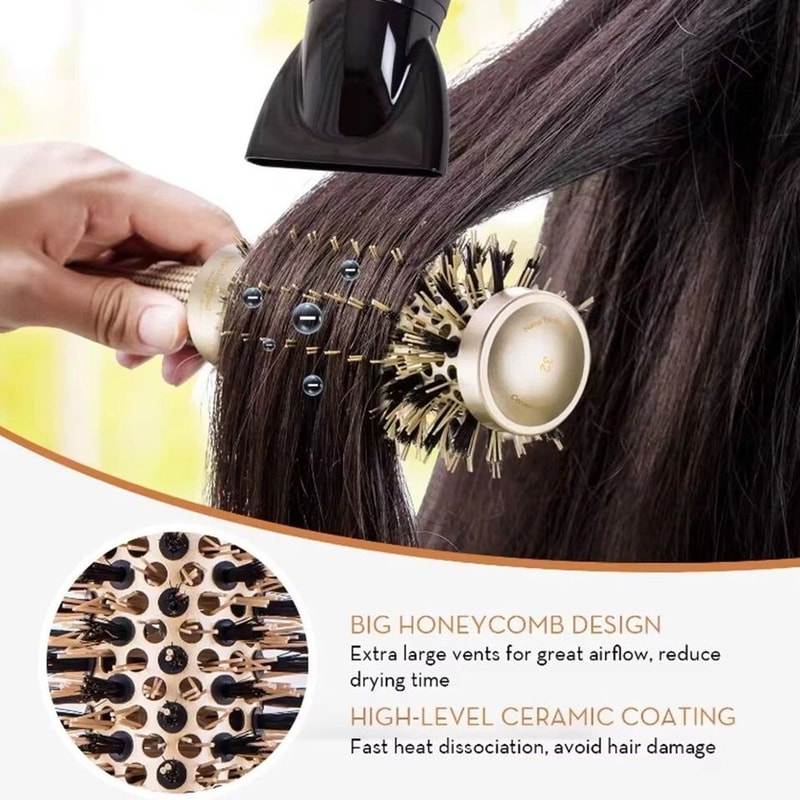 Ceramic Ionic Round Brush For Blowout With Boar Bristles 3