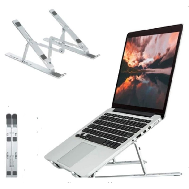 Adjustable Aluminum Laptop Stand Ergonomic Riser For Desk MacBook And Notebook 0