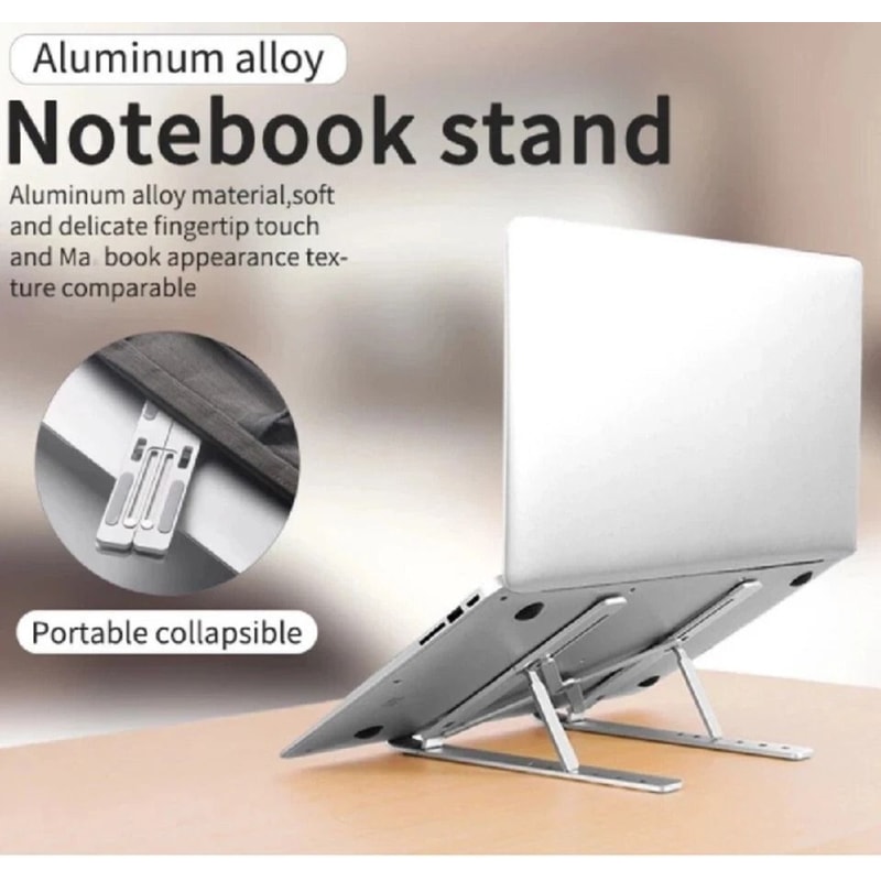 Adjustable Aluminum Laptop Stand Ergonomic Riser For Desk MacBook And Notebook 2