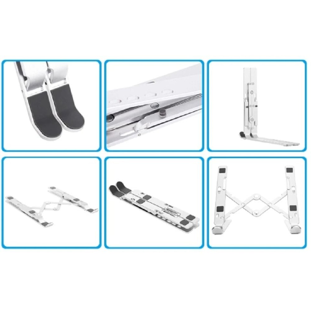 Adjustable Aluminum Laptop Stand Ergonomic Riser For Desk MacBook And Notebook 4